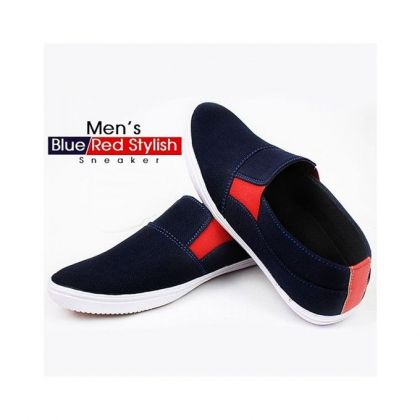 Mens Blue Red Stylish Sneakers